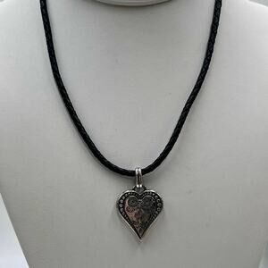 Brighton Womens Necklace Silver
Ophelia Heart Pendant Black
Leather‎ Braided